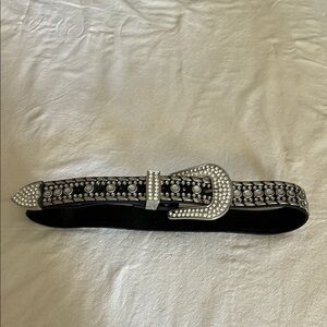 Chic Black and Silver Studded Belt